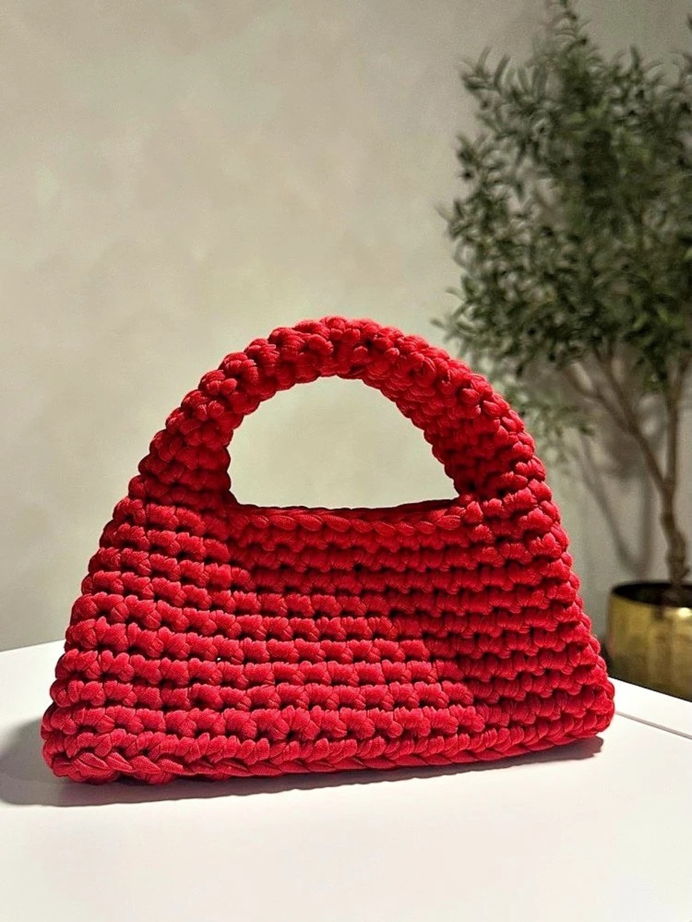 Handmade Red Crochet Bag